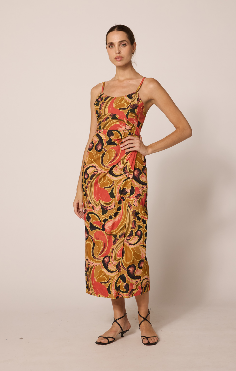 Cleobella Geraldine Midi Dress- Osaria-Hand In Pocket