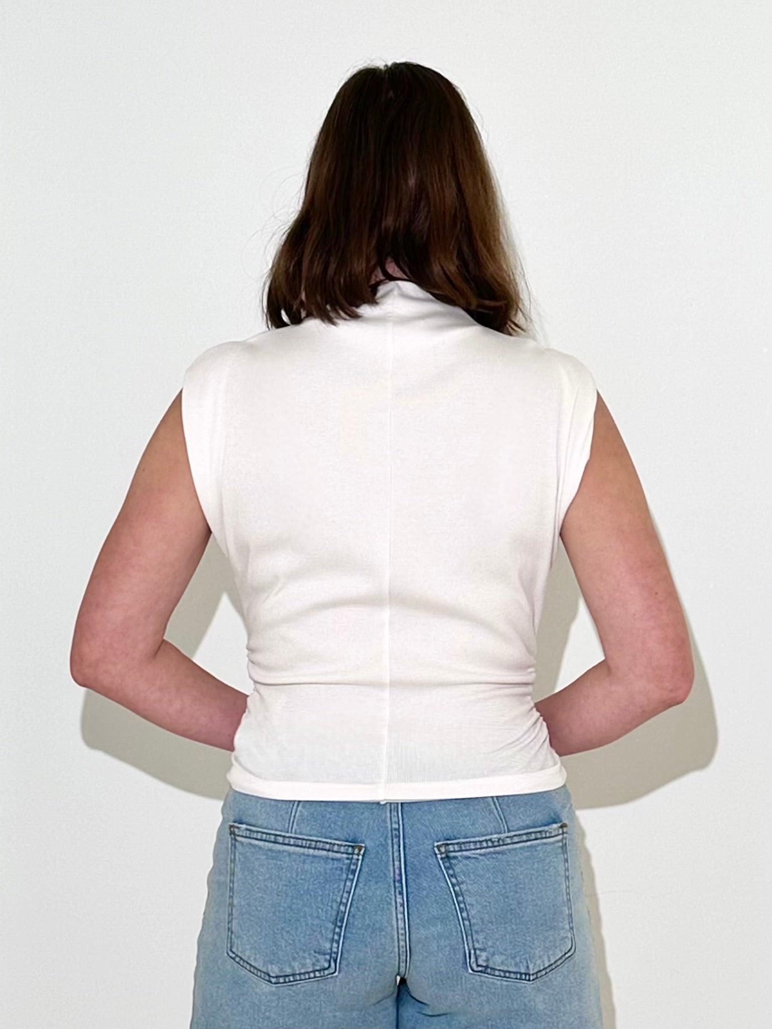 Michael Stars Amara Mock Neck Top - Coconut Milk-Hand In Pocket