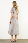 THML Cora Striped Maxi Dress- Blue-Hand In Pocket
