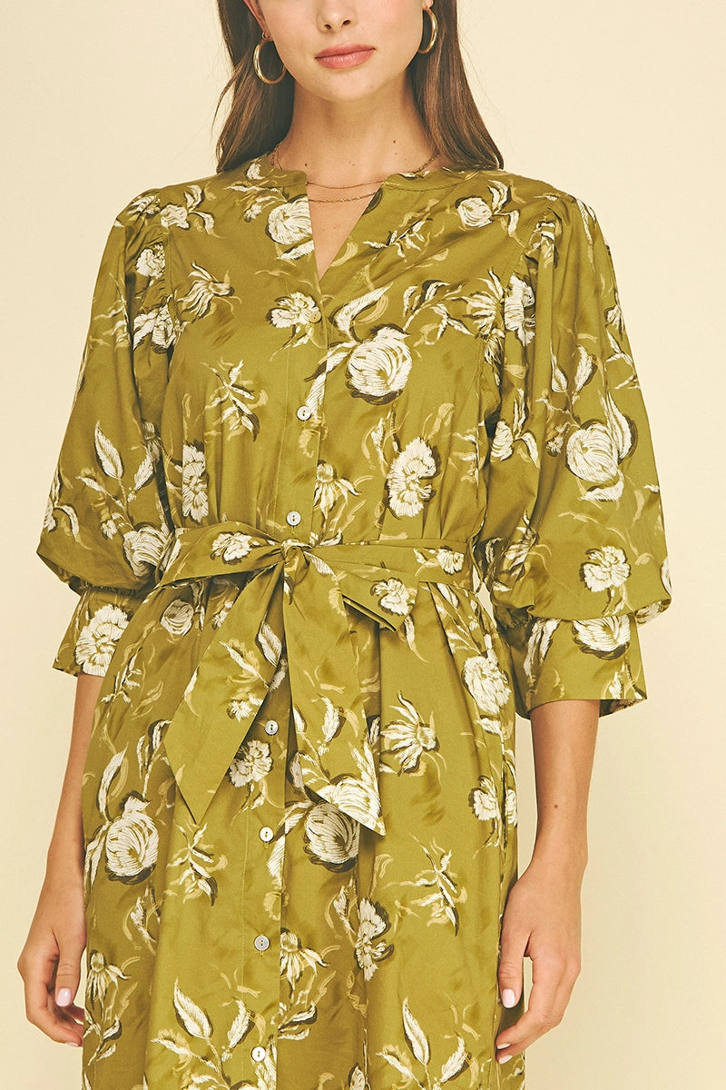 Jane Dress - Golden Olive