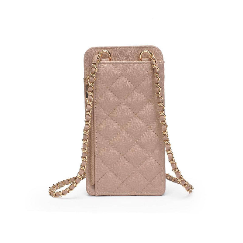 Brianna Cell Phone Crossbody: Natural-Hand In Pocket