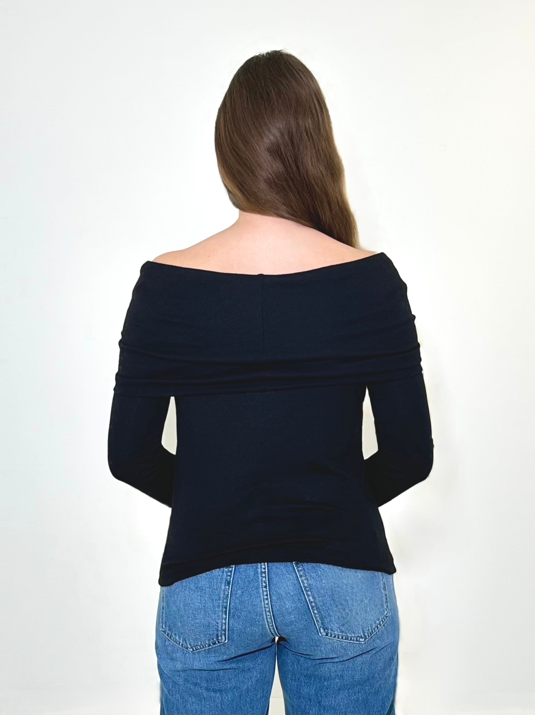 Bobi Off Shoulder Top - Black-Hand In Pocket