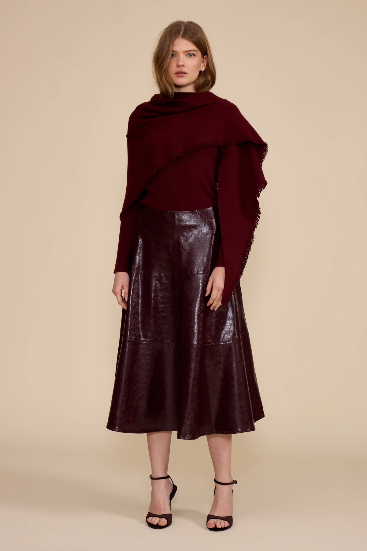 Lucy Paris Vi MIDI Skirt - Wine
