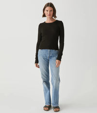 Michael Stars Orion Crop Tee - Black-Hand In Pocket