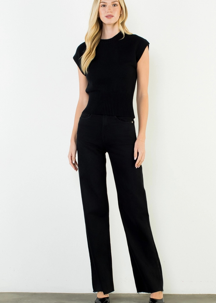THML Piper Sweater Top - Black-Hand In Pocket