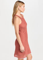 MINKPINK Carver Crochet Mini Dress - Rust/Pink-Hand In Pocket