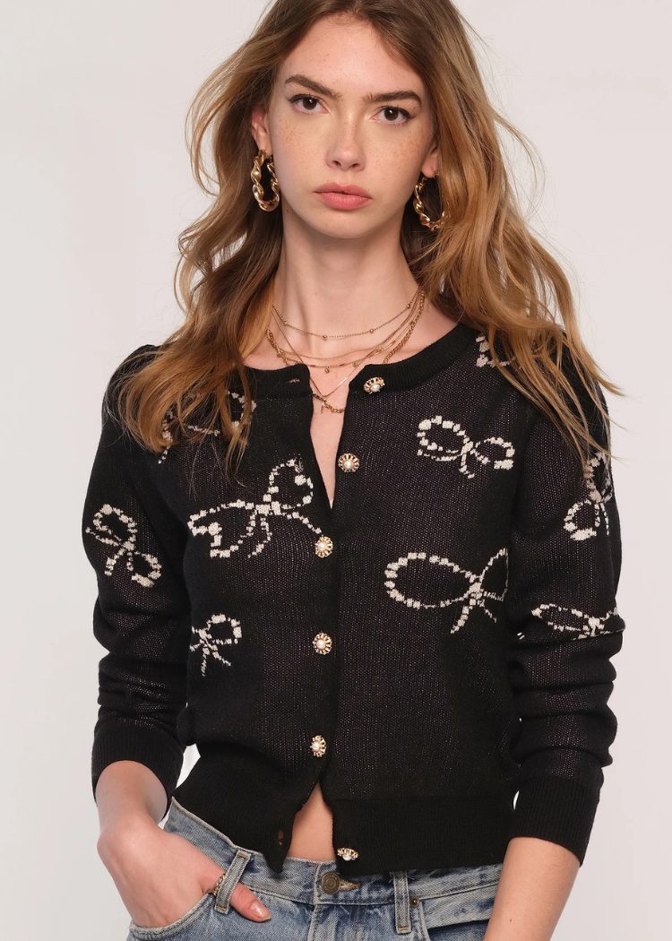 Heartloom Linden Cardi- Black ***FINAL SALE***-Hand In Pocket