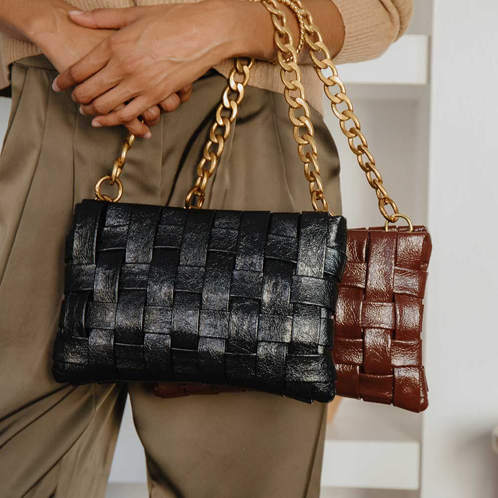 Mimie Olive Recycled Vegan Crossbody Bag-Hand In Pocket