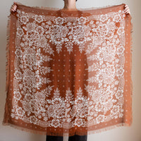 Oversize Fringe Bandana - Blossom in Cocoa-Hand In Pocket