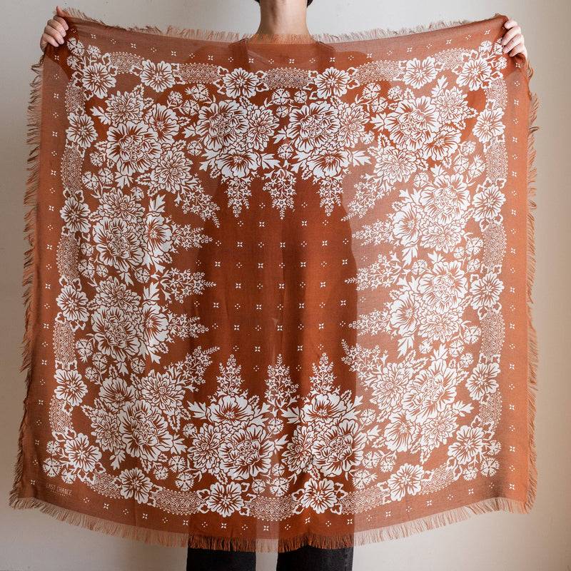 Oversize Fringe Bandana - Blossom in Cocoa-Hand In Pocket