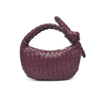 Lizbeth Woven Knot Clutch- Merlot-Hand In Pocket