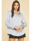 Alice Button Down Blouse- Ice Blue-Hand In Pocket