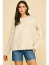 Moment Crewneck Sweater- Ivory-Hand In Pocket
