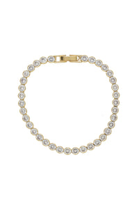 Crystal Chain 18k Gold Plated Tennis Bracelet: Clear Crystals / One Size