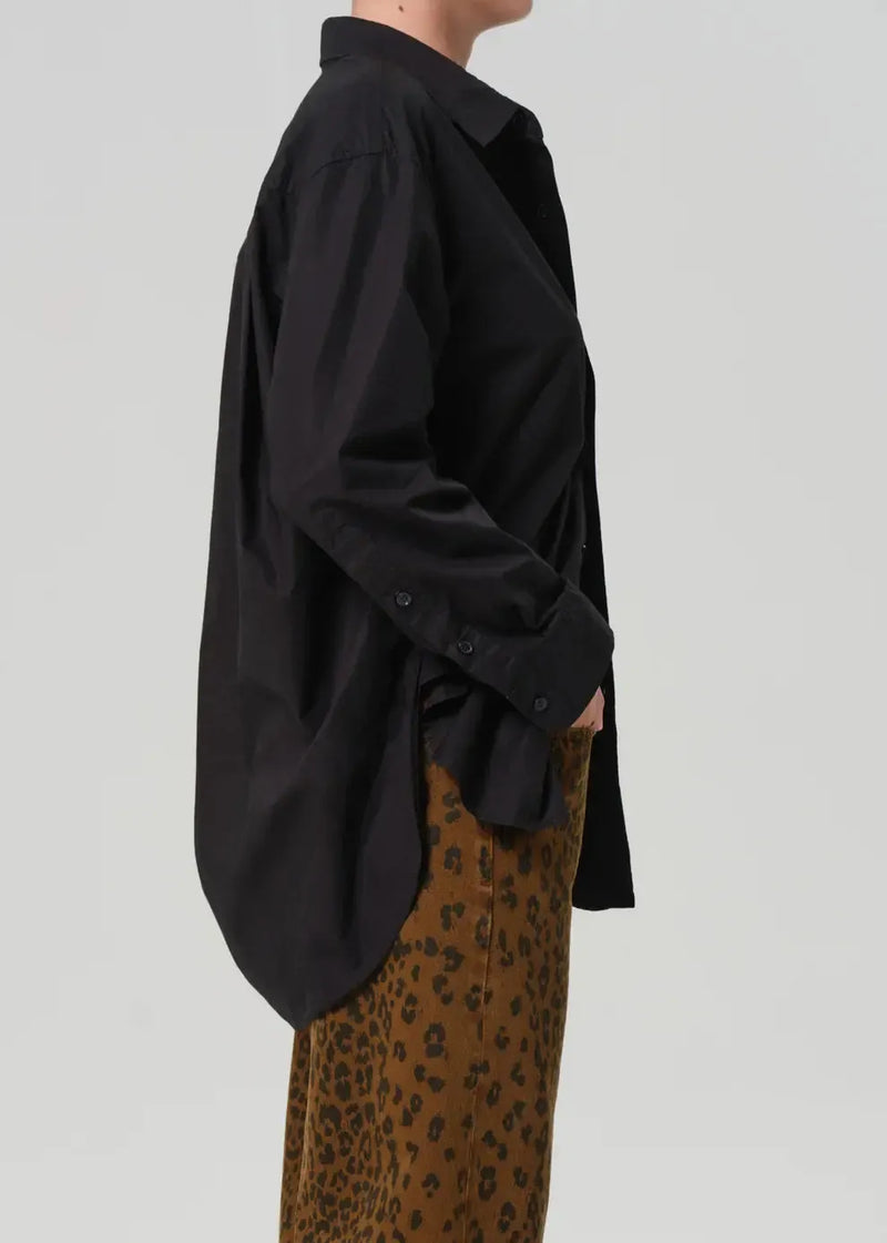 Citizens of Humanity Kayla Shirt - Black-Hand In Pocket