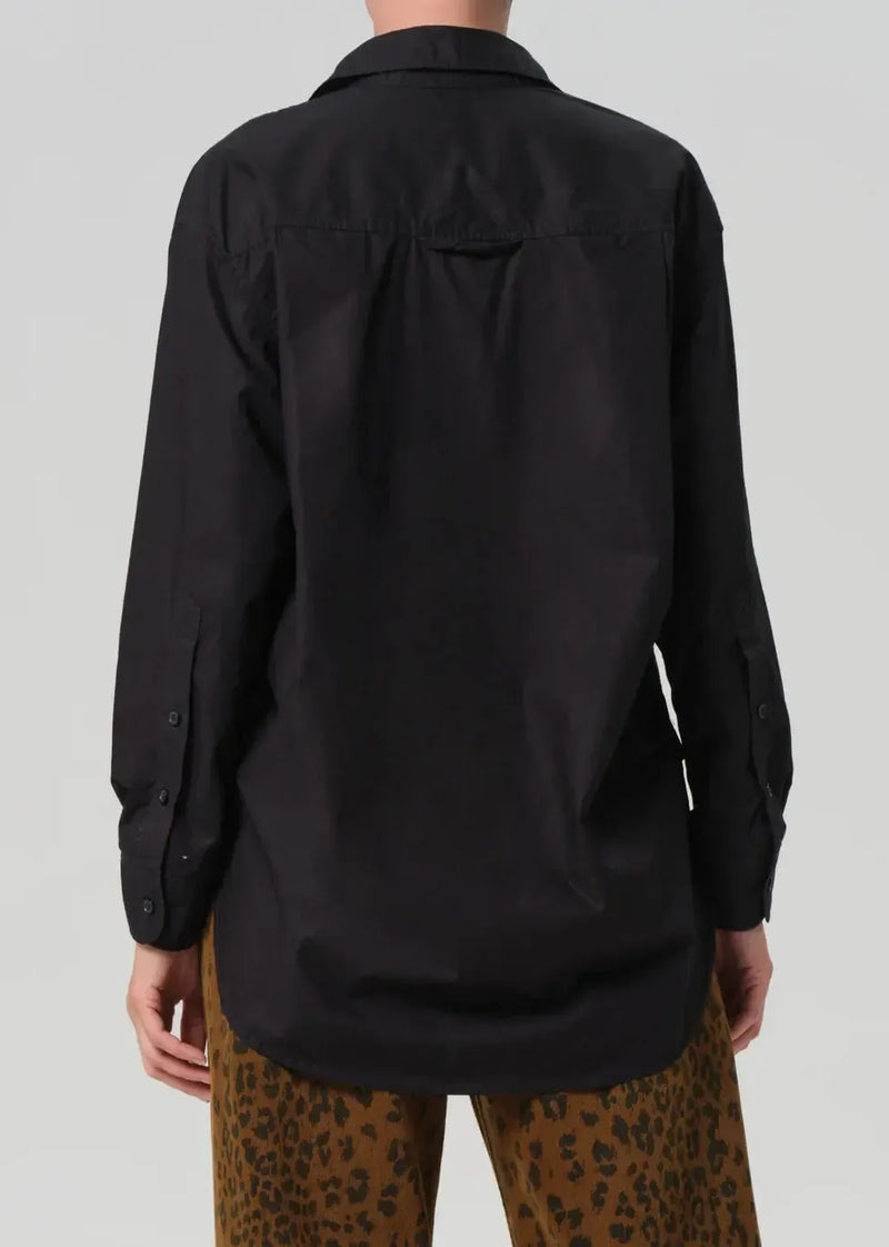 Citizens of Humanity Kayla Shirt - Black-Hand In Pocket