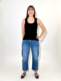 Bobi Scoop Neck Tank - Black-Hand In Pocket