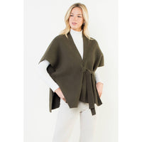 THML Casey Knitted Cardigan - Olive-Hand In Pocket