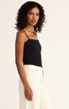 Z Supply Lane Luxe Bodysuit- Black-Hand In Pocket