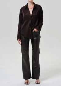 Citizens of Humanity Camilia Shirt - Chocolate-Hand In Pocket