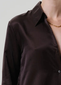Citizens of Humanity Camilia Shirt - Chocolate-Hand In Pocket