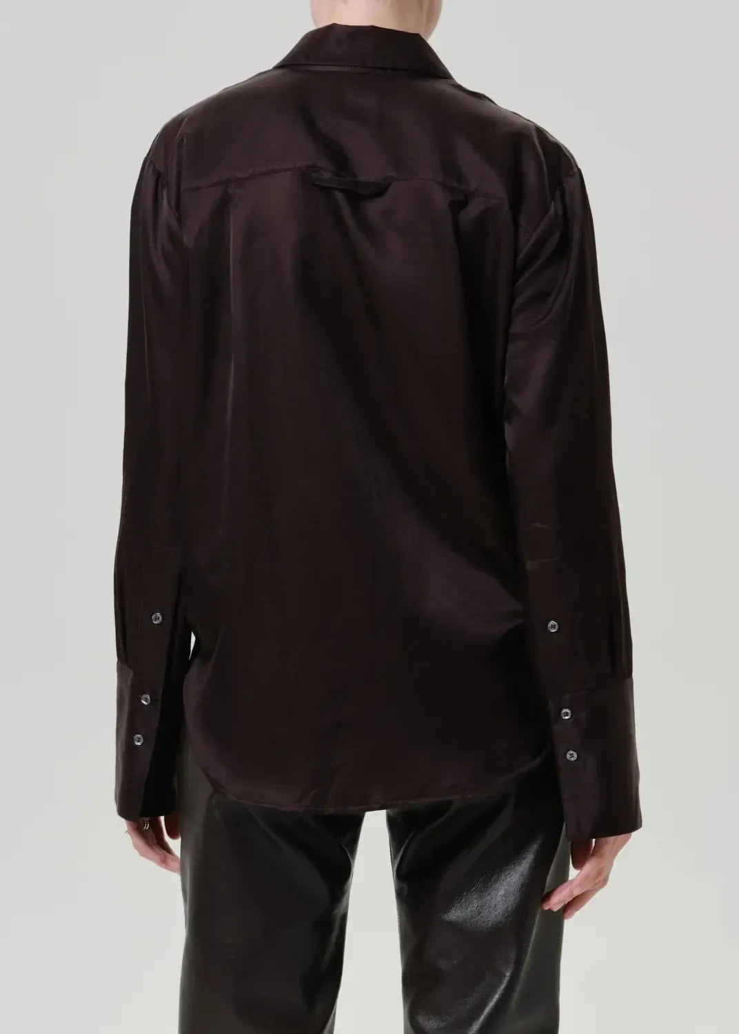 Citizens of Humanity Camilia Shirt - Chocolate-Hand In Pocket