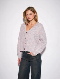 John & Jenn Hawkins Cardigan - Lilac Dream-Hand In Pocket