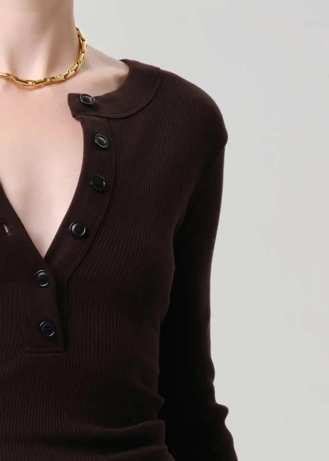 Citizens of Humanity Varra Henley - Chocolate-Hand In Pocket