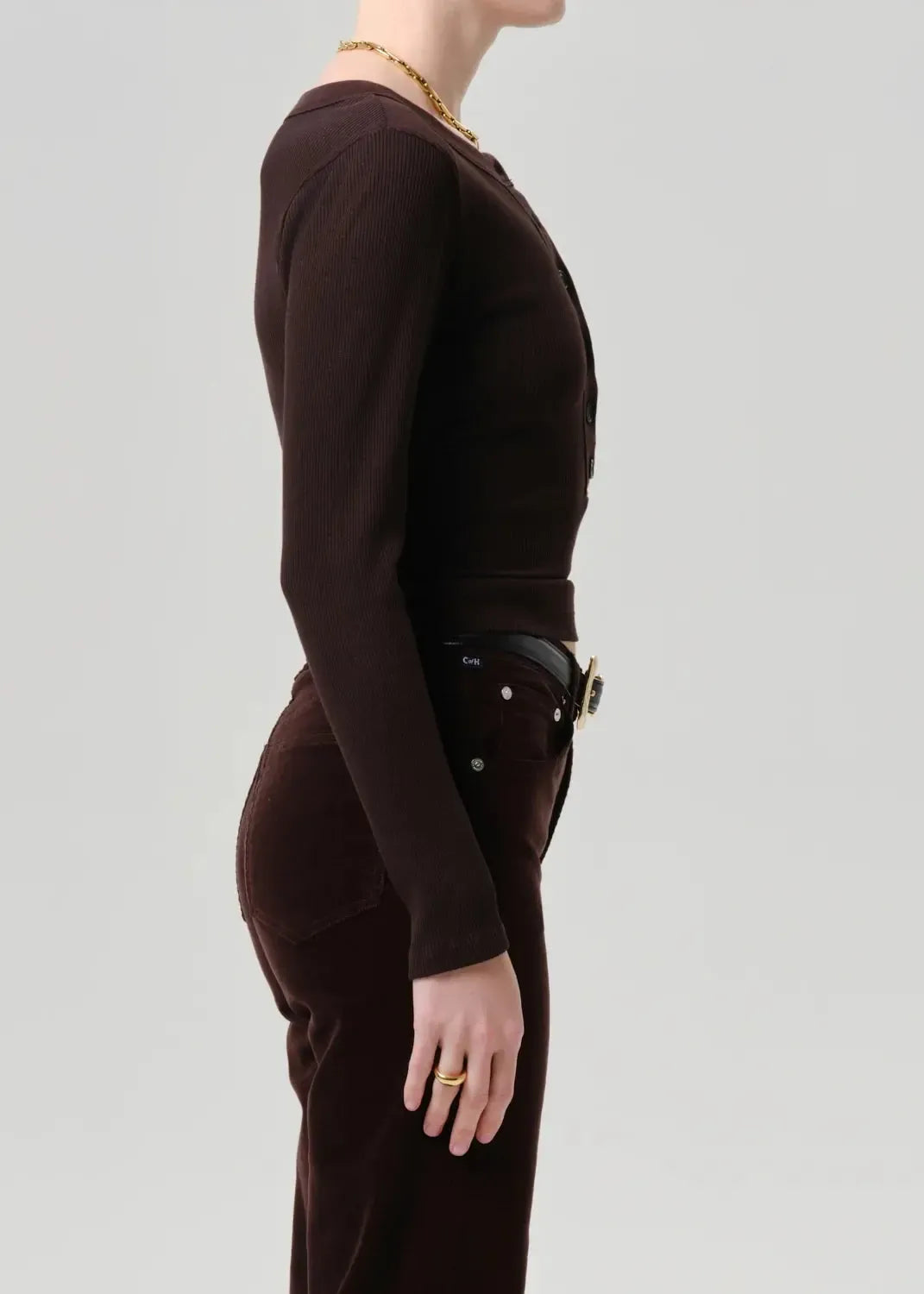 Citizens of Humanity Varra Henley - Chocolate-Hand In Pocket