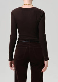 Citizens of Humanity Varra Henley - Chocolate-Hand In Pocket