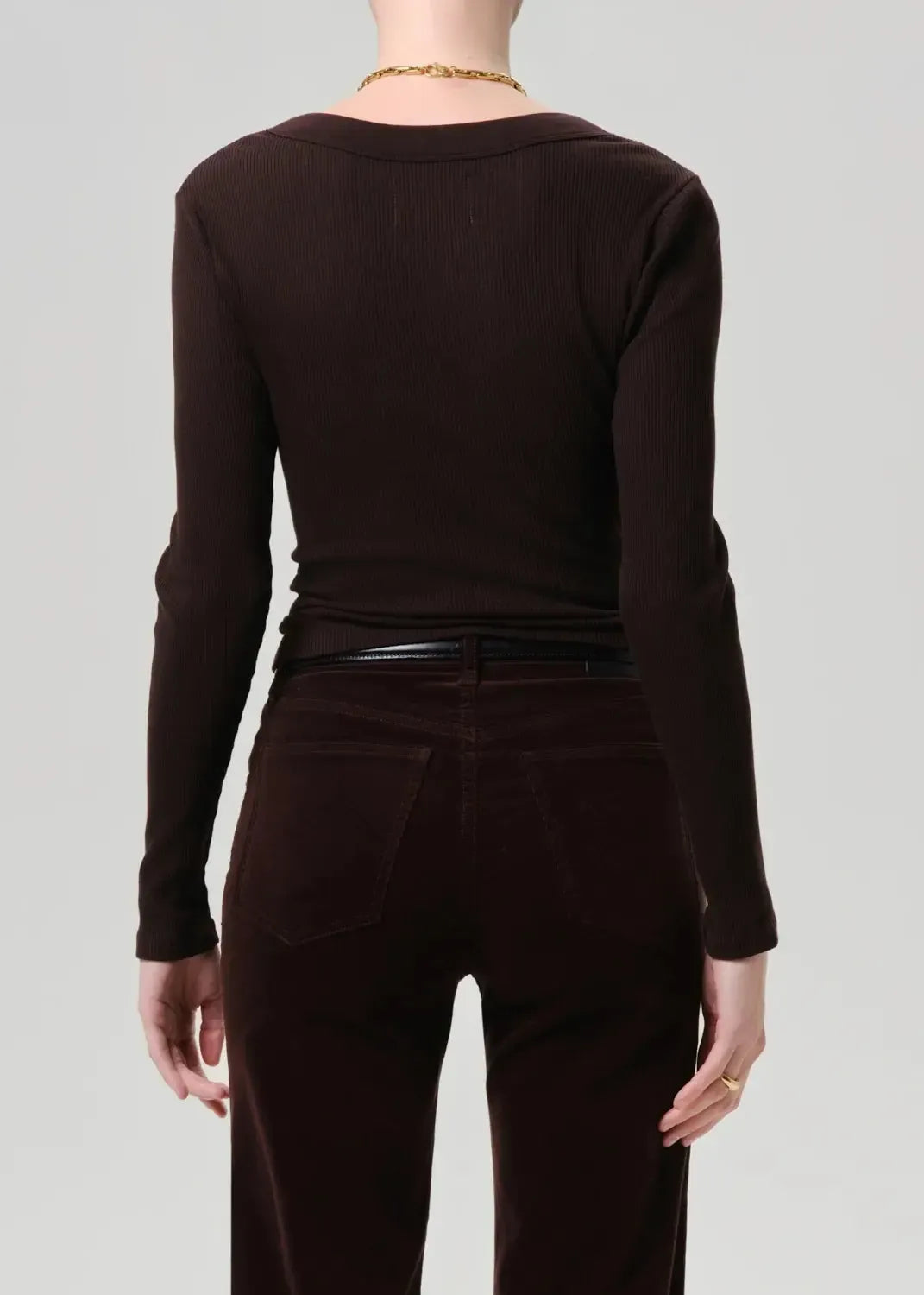 Citizens of Humanity Varra Henley - Chocolate-Hand In Pocket
