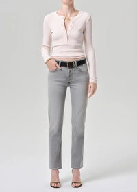 Citizens of Humanity Varra Henley - Pink Peppercorn-Hand In Pocket