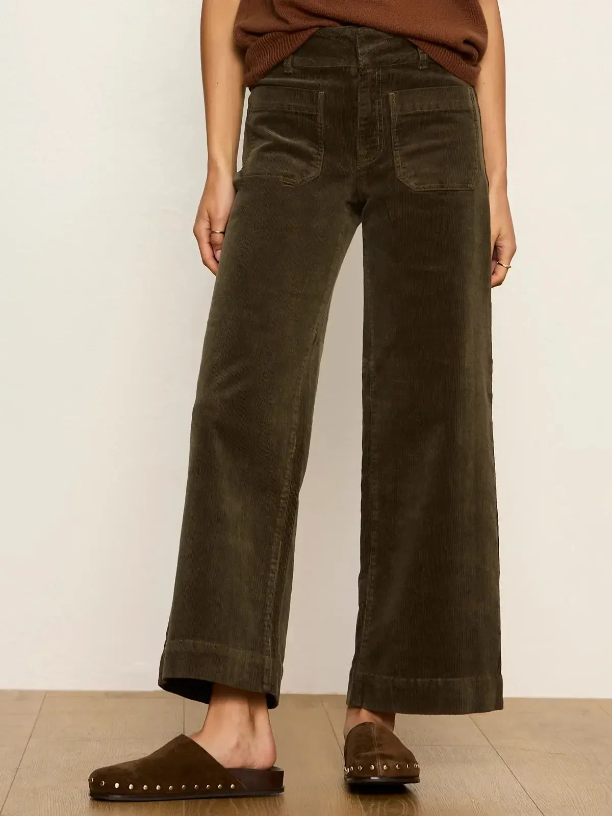 Sanctuary Chelsea Wide Leg - Kalamata-Hand In Pocket