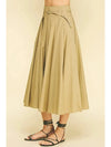 Monaco Khaki Skirt- Khaki-Hand In Pocket
