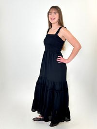 Bobi Tiered Maxi Dress - Black-Hand In Pocket
