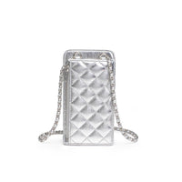 Brianna Cell Phone Crossbody: Silver-Hand In Pocket