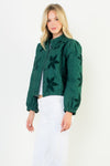 THML Velvet Floral Quilted Jacket-Hand In Pocket