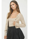 Connor Cardigan and Cami Set - Khaki-Hand In Pocket