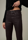 Joes Jeans The Callie Cropped Bootcut - Dk Chocolate-Hand In Pocket