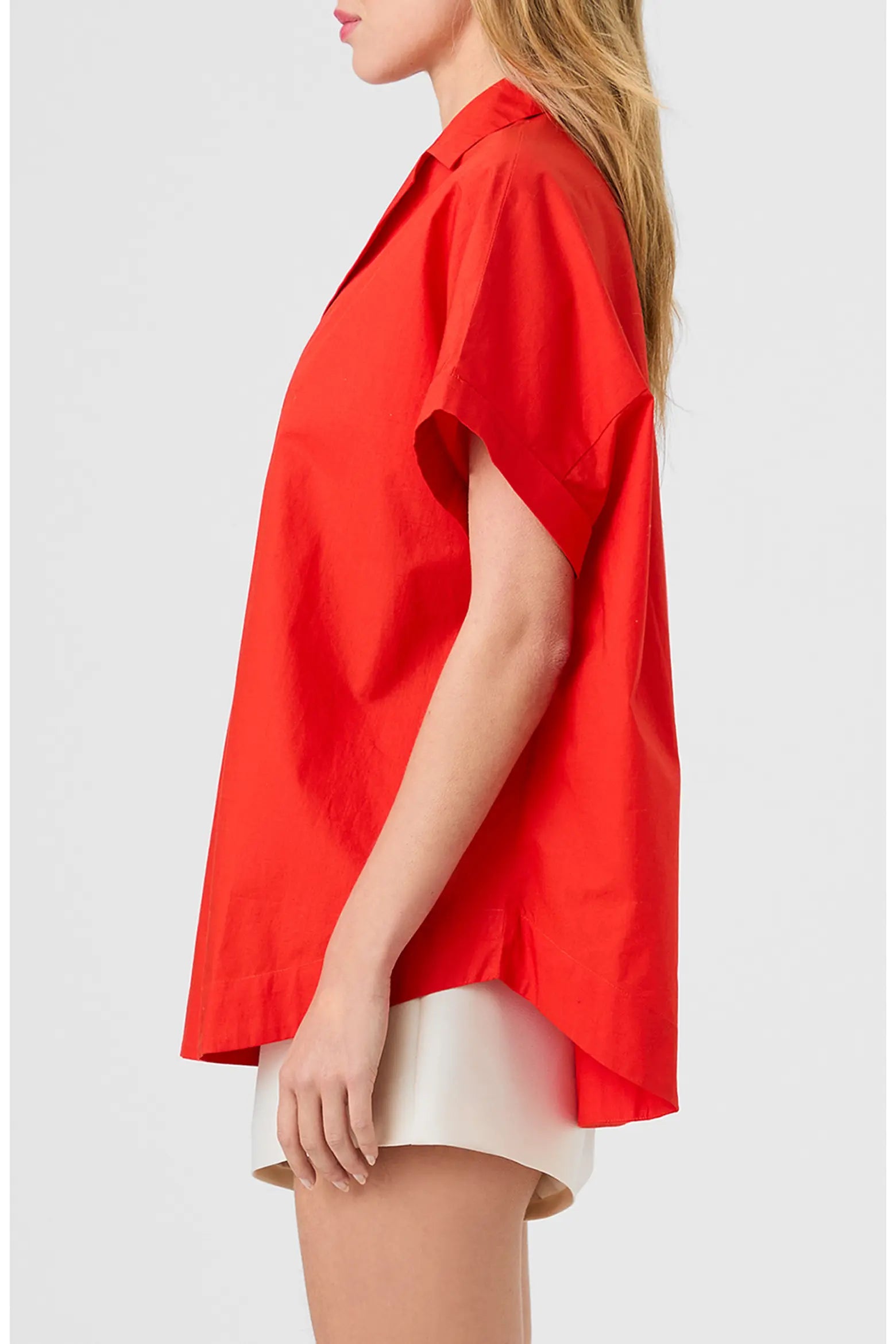 French Connection Rhodes Poplin Blouse - Candy Apple Red
