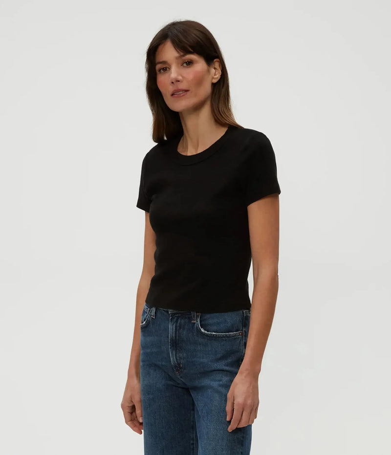 Mimi Crop Tee - Black-Hand In Pocket