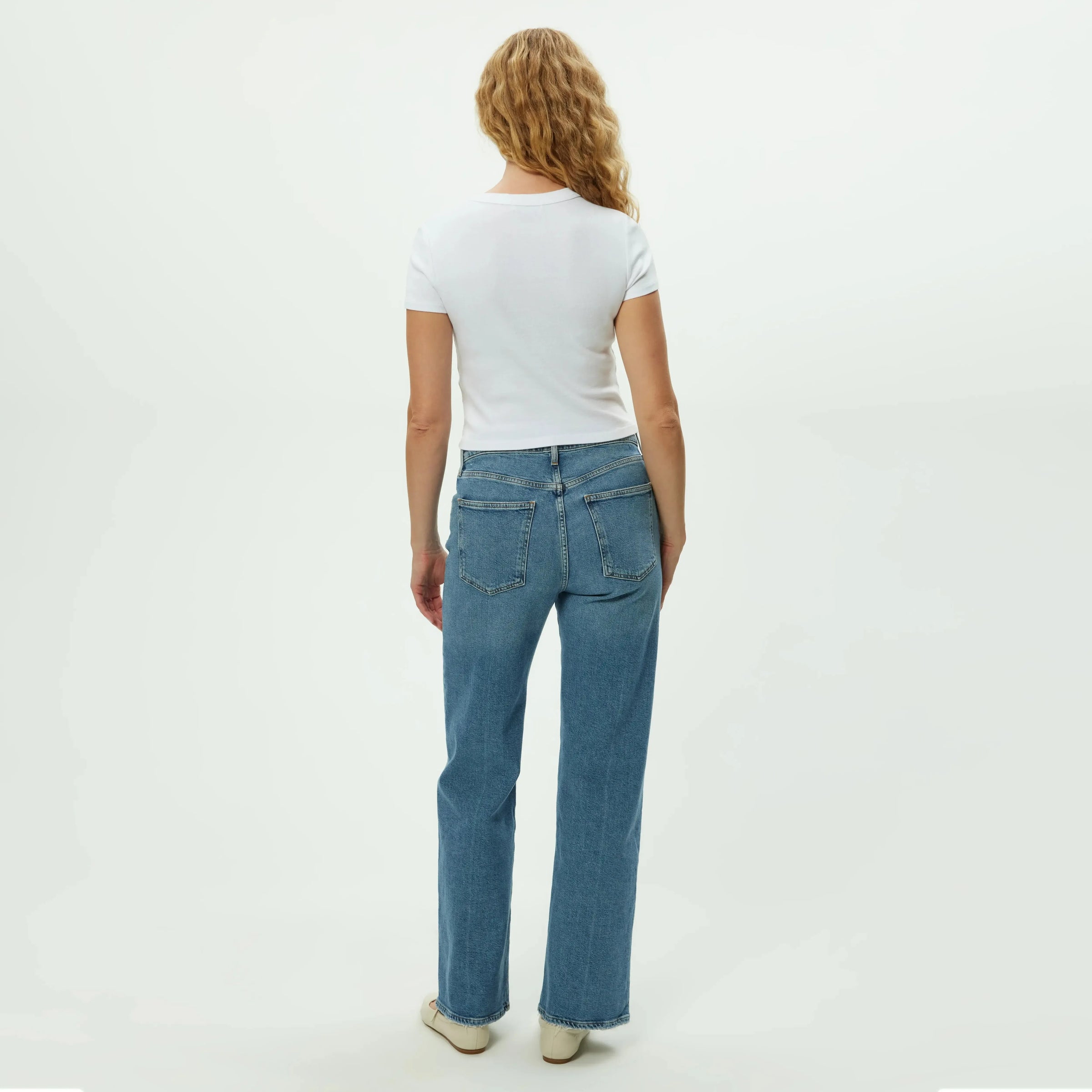 Mimi Crop Tee - White-Hand In Pocket