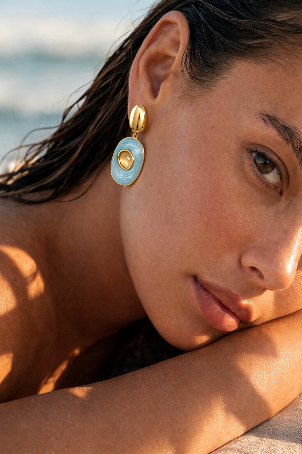 Glenda Drop Earring -  Light Blue