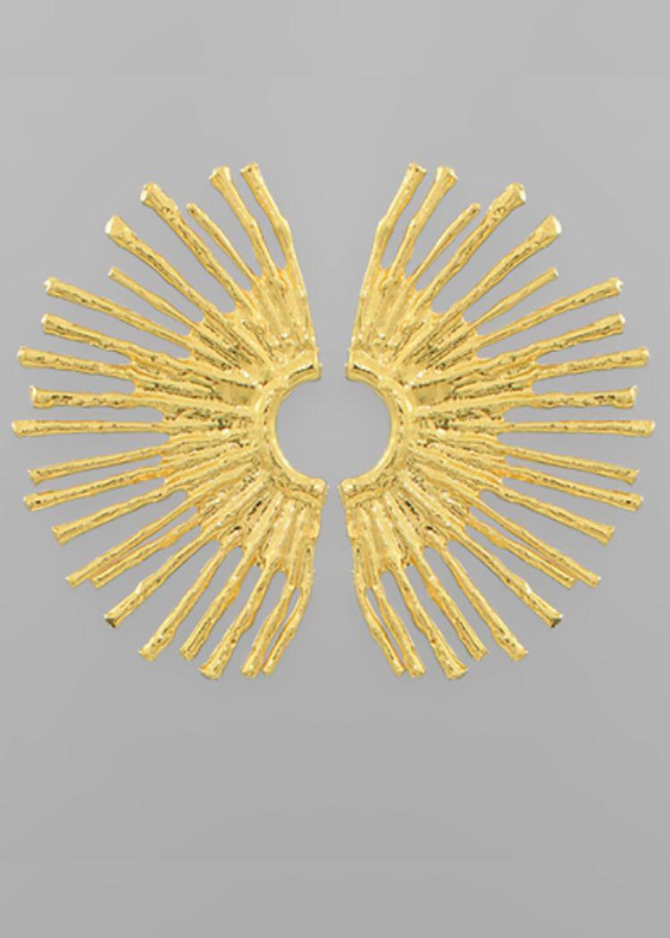 Ferrah Sunburst Earrings - Gold-Hand In Pocket