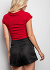 Andrea Satin Shorts - Black ***FINAL SALE***-Hand In Pocket