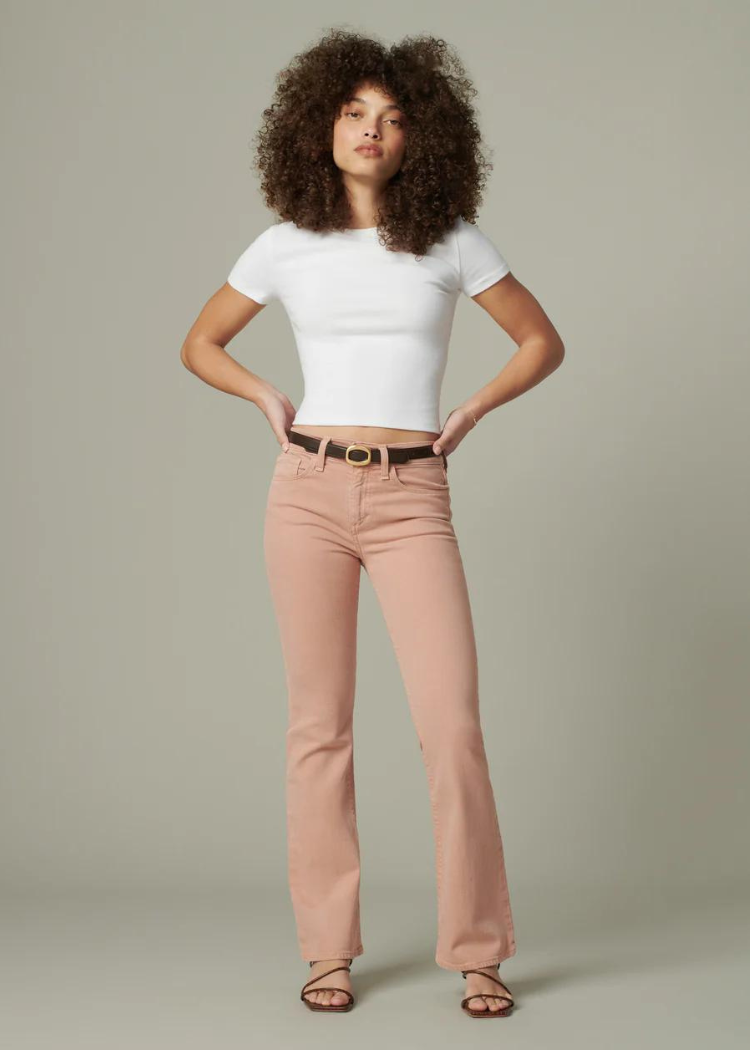 Joe's Jeans The Provocateur Petite Bootcut- Khaki Rose-Hand In Pocket