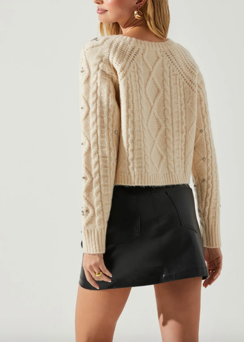 ASTR The Label Madison Sweater - Cream-Hand In Pocket