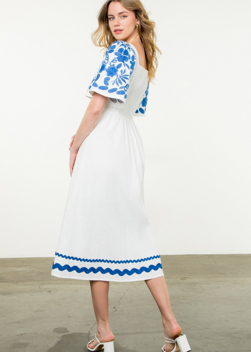 (THML) The Dottie Dot Print Midi Dress-Pink main image 0