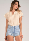 Elan Josie Top - Cream ***FINAL SALE***-Hand In Pocket