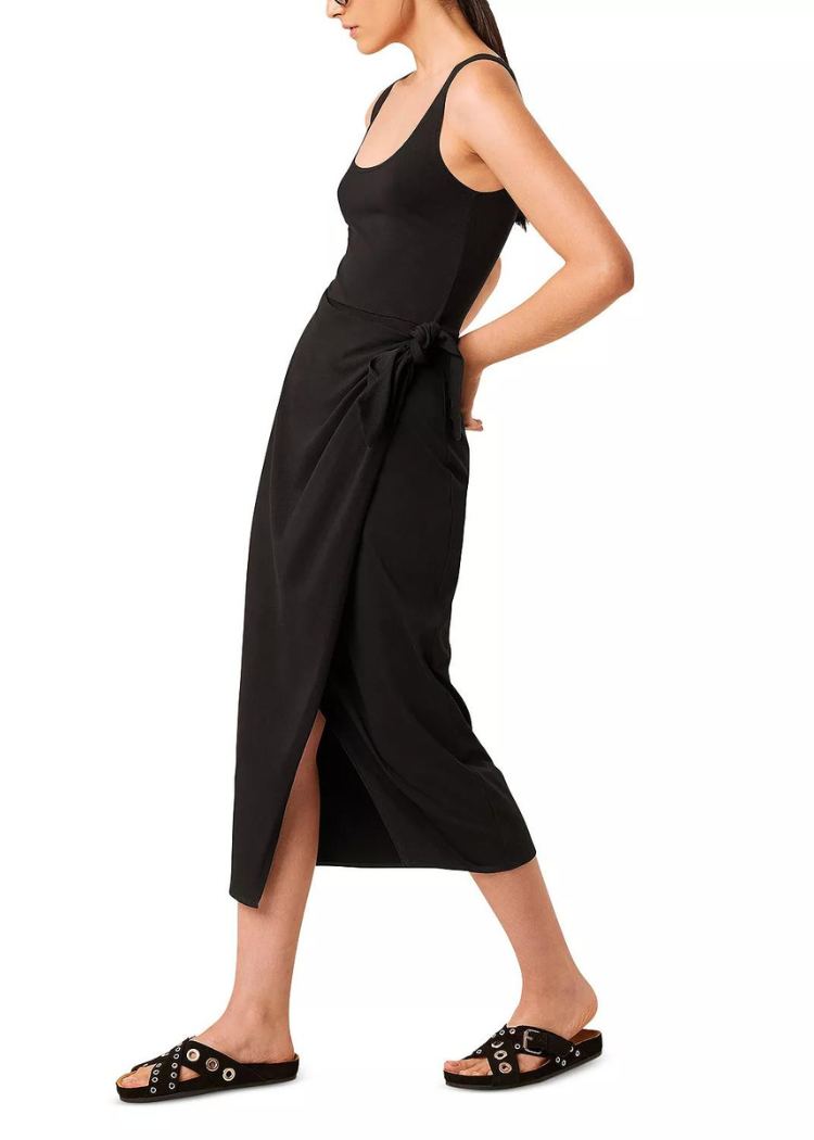 French Connection Zena Jersey Wrap Dress - Black-Hand In Pocket